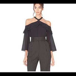 Alice and olivia cold shoulder blouse